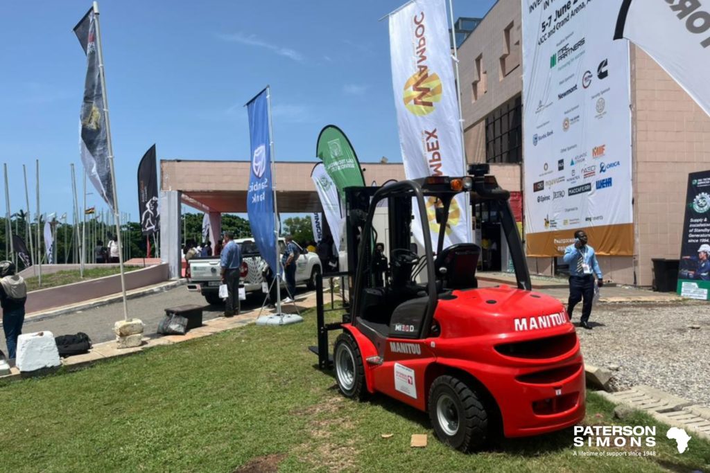 Showcasing a Manitou MI30D Forklift outside the venue